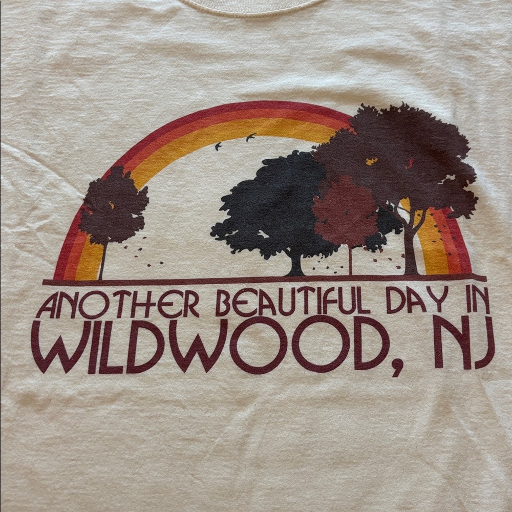 Fruit of the Loom Adult 2XL Cream Wildwood, NJ Short Sleeve Tee
